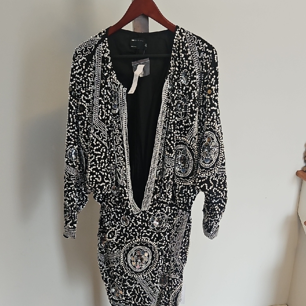 ASOS Black and White Long Sleeve Dress Womens Size US 6